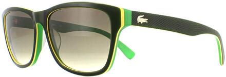 Lacoste rechthoekheren Zwarte groene grijze zonnebril - One Size