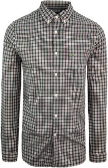Lacoste Regular Fit Heren Geruit Zwart Overhemd - maat Veelkleurig