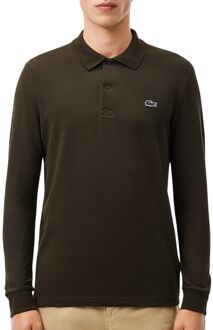 Lacoste Regular Fit Longsleeve Polo Heren donkergroen - XS