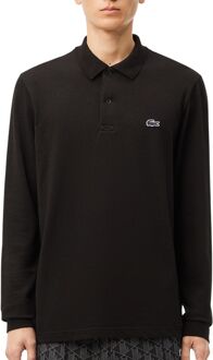 Lacoste Regular Fit Longsleeve Polo Heren zwart - S