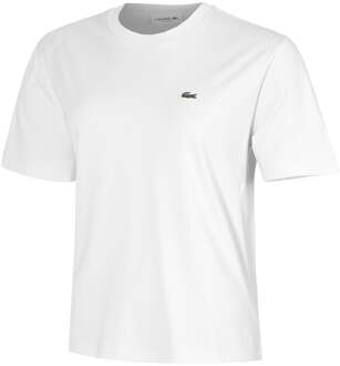 Lacoste Relaxed Fit Plain Soft T-shirt Dames-Wit - XS