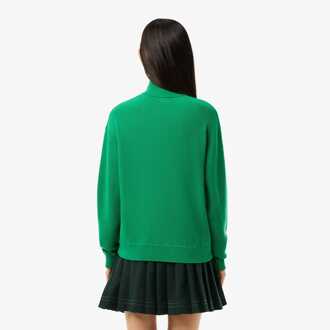 Lacoste Relaxed Fit Wollen Sweatshirt met Hoge Hals voor dames in Groen - EU 38 / UK 10