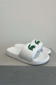 Lacoste Serve 1.0 Badslippers Heren wit - groen - 47