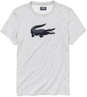 Lacoste Shirt - Maat S  - Mannen - licht grijs/zwart