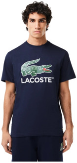 Lacoste Signature Logo T-Shirt Heren Donkerblauw Lacoste , Blue , Heren - Xl,L,M,S,Xs