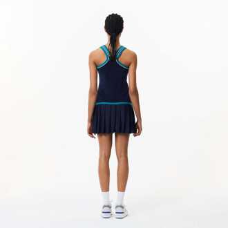 Lacoste Slim-Fit cross back badstof jurk voor dames in blauw - EU 40 / UK 12