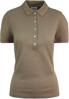 Lacoste Slim Fit Korte Mouw Bruin Dames Poloshirt PF7845 VDW