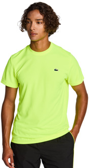 Lacoste Small Croc Logo Stripe T-shirts Heren - Geel - Maat S Yellow