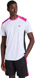 Lacoste Small Croc T-shirts Heren - Wit - Maat XL White