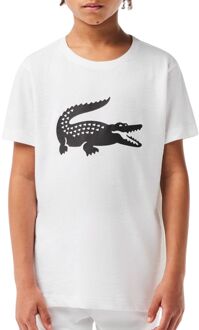 Lacoste Sport Tennis Oversized Croc Shirt Junior wit - zwart - 140
