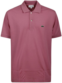 Lacoste Stijlvolle Roze Katoenen Polo Shirt Lacoste , Pink , Heren - XS