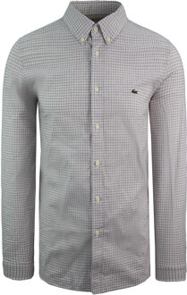 Lacoste Stretch Slim Fit Heren Grijs Overhemd - M