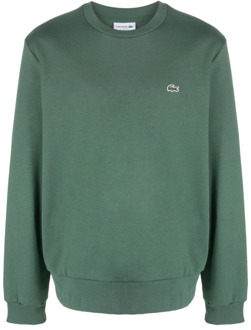 Lacoste Sweatshirt met Lange Mouwen en Logo Patch Lacoste , Green , Heren - Xl,L,M,S