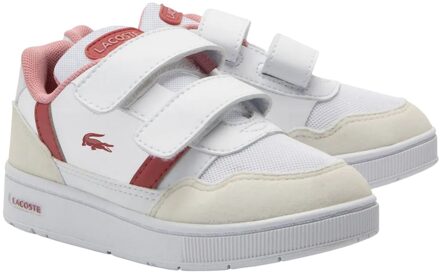 Lacoste Synthetische suède kinderschoenen T-Clip (Wit/Roze) - EU 23 / UK 6