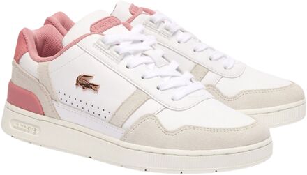 Lacoste T-Clip Sneakers Dames wit - beige - roze - 37