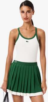 Lacoste Tanktop Dames-Wit,Donkergroen - M,L