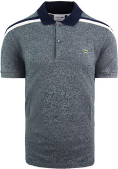 Lacoste Taping Heren Marl Blauw Poloshirt - S