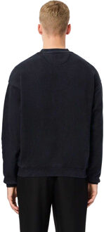 Lacoste Uniseks Fleece Gewassen Los Sweatshirt voor Volwassenen (Zwart) - XS
