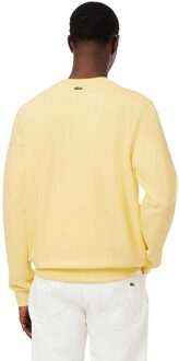 Lacoste Uniseks Fleece Sweatshirt met opdruk voor volwassenen (Geel) - maat S