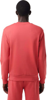Lacoste Uniseks Fleece Sweatshirt met ronde hals voor volwassenen (Rood) - maat