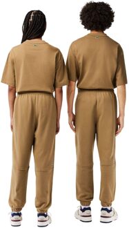 Lacoste Uniseks Organic Cotton Fleece Joggingbroek voor volwassenen (Bruin)