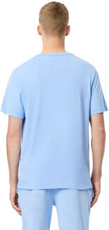 Lacoste Unisex Adult Zwaar Katoen Gewassen T-Shirt (Lichtblauw) - maat 2XS