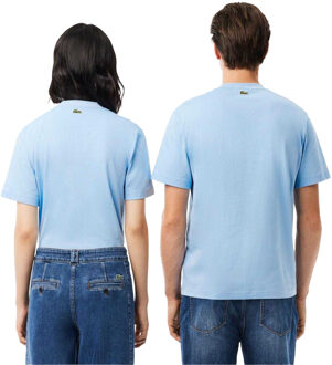 Lacoste Unisex Bedrukt Handtekeningen Katoen T-shirt voor volwassenen (Kastanjebruin Rood) - 2XS