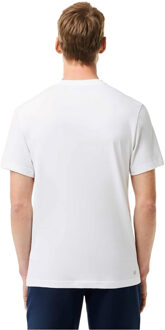 Lacoste Unisex bedrukt Ultra Dry Sport T-shirt voor volwassenen (Wit)