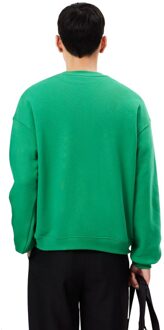 Lacoste Unisex Fleece Loose Fit Sweatshirt met accenten voor volwassenen (Groen)