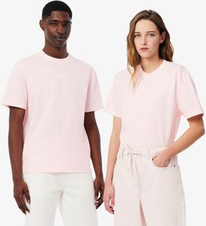 Lacoste Unisex Handtekeningen Katoenen T-shirt voor volwassenen (Roze) - maat M