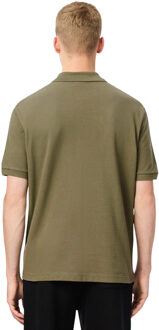 Lacoste Unisex L.12.12 Badge Pique Loose Fit Polo voor volwassenen (Kaki Groen) - S