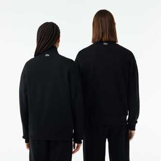 Lacoste Unisex Lacoste Loose Fit High Neck Sweatshirt in Black Zwart - 2XS