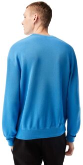Lacoste Unisex Organic Cotton Crew Neck Sweatshirt voor volwassenen (Blauw)