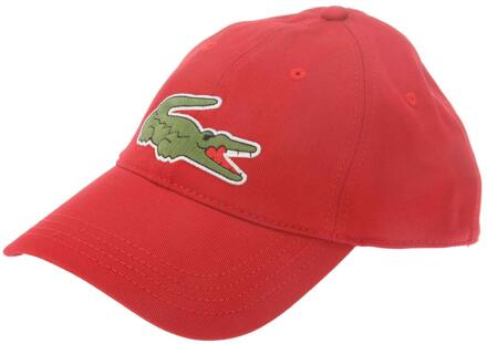 Lacoste Verstelbare uniseks Volwassen Katoen Twill Baseballpet (Rood) - maat