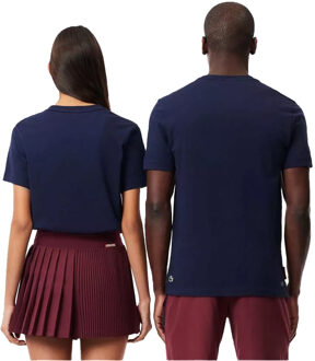 Lacoste Volwassen Unisex Roland Garros Editie Ultra Dry Tennis T-Shirt (Blauw) - maat XS