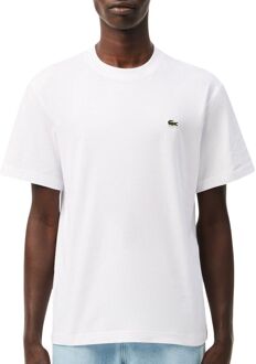 Lacoste Witte Klassieke Logo T-shirt Lacoste , White , Heren - Xl,L,M,S