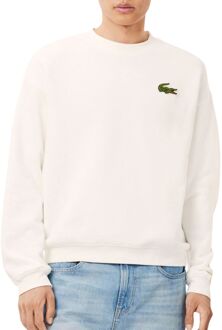 Lacoste Witte Sweater Urban Stijl Badge Lacoste , White , Heren - L,M