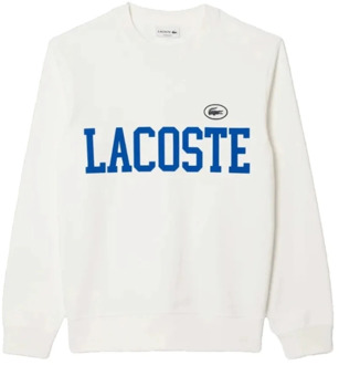 Lacoste Witte Sweatshirt Krokodil Crest Fleece Lacoste , White , Heren - L,M,S,Xs