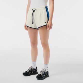 Lacoste Women's Lacoste Contrast Panel Shorts in Cream Crème - EU 34 / UK 6