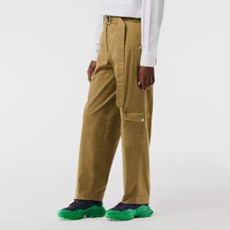 Lacoste Women's Lacoste Cotton Gabardine Cargo Pants in Brown - maat Bruin
