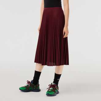 Lacoste Women's Lacoste Elasticated Waist Flowing Pleated Skirt in Red Rood