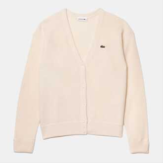 Lacoste Women's Lacoste Essentials Cardigan in Cream Crème