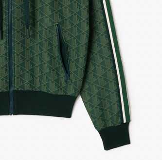 Lacoste Women's Lacoste Jacquard Monogram Hoodie in Green - maat Groen