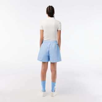 Lacoste Women's Lacoste Monogram Print Shorts in Light Blue Lichtblauw - EU 32 / UK 4