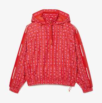 Lacoste Women's Lacoste Oversized Hooded Track Jacket in Orange - maat Oranje