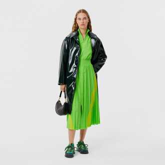 Lacoste Women's Lacoste Pleated Colour-Block Sweatshirt Dress in Green - maat Groen