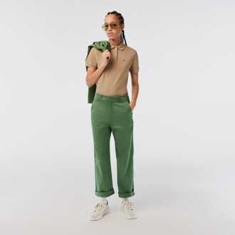 Lacoste Women's Lacoste Stretch Gabardine Pants in Green Groen - EU 36 / UK 8