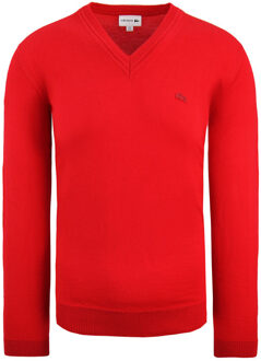 Lacoste Zuiver Scheerwol Heren Trui Rood