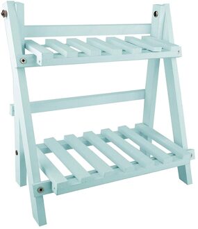 Ladder Plant Bloem Display Stand Solid Houten Planten Plank Met Twee Tiers Voor Kantoor Balkon Tuin Binnenplaats Decor Groen