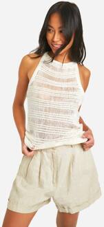 Ladder Stitch Gebreide Top, White - M